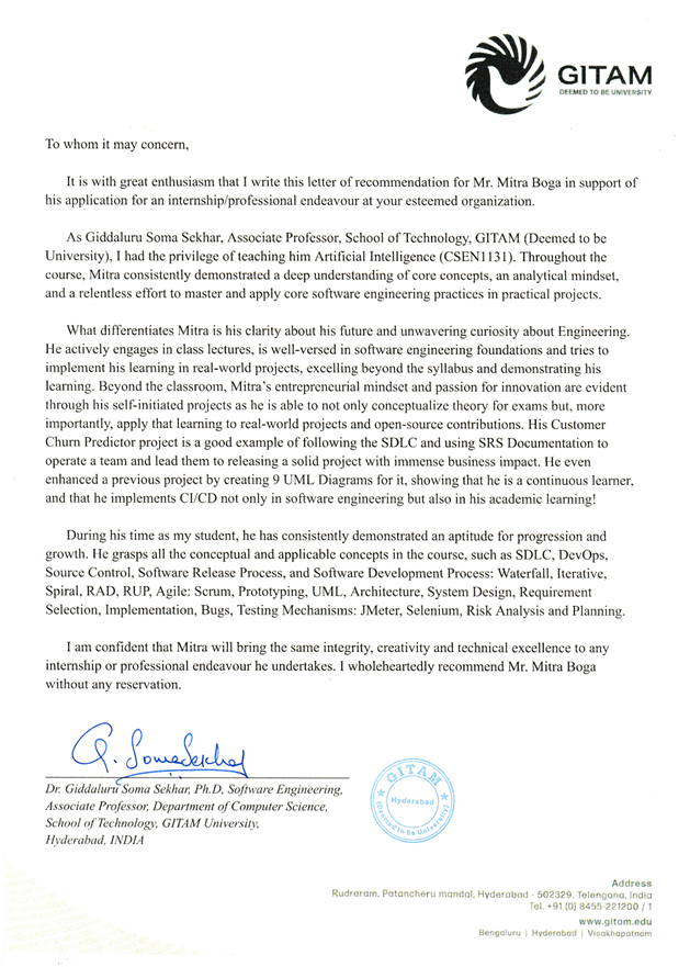Software Engineering professor testimonial for Mitra Boga